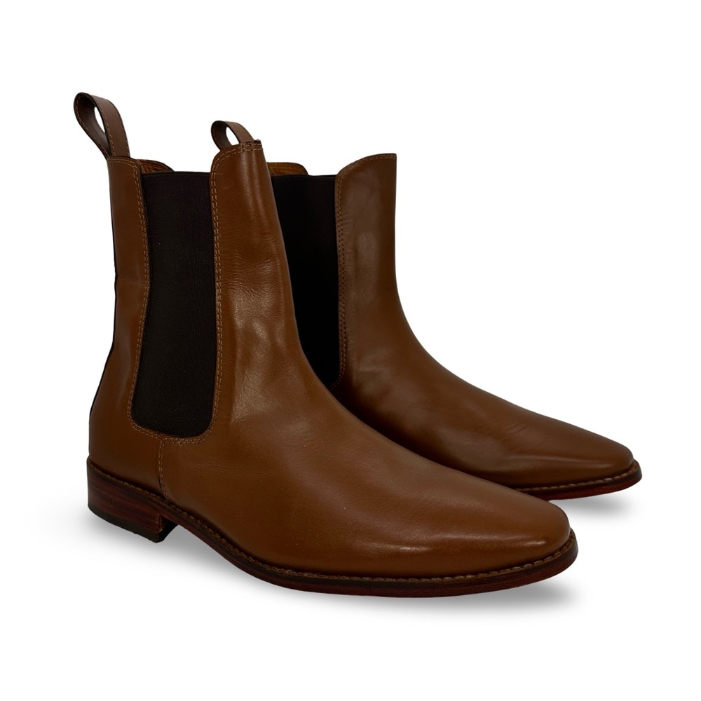 Elegant Tan Leather Ankle Boots